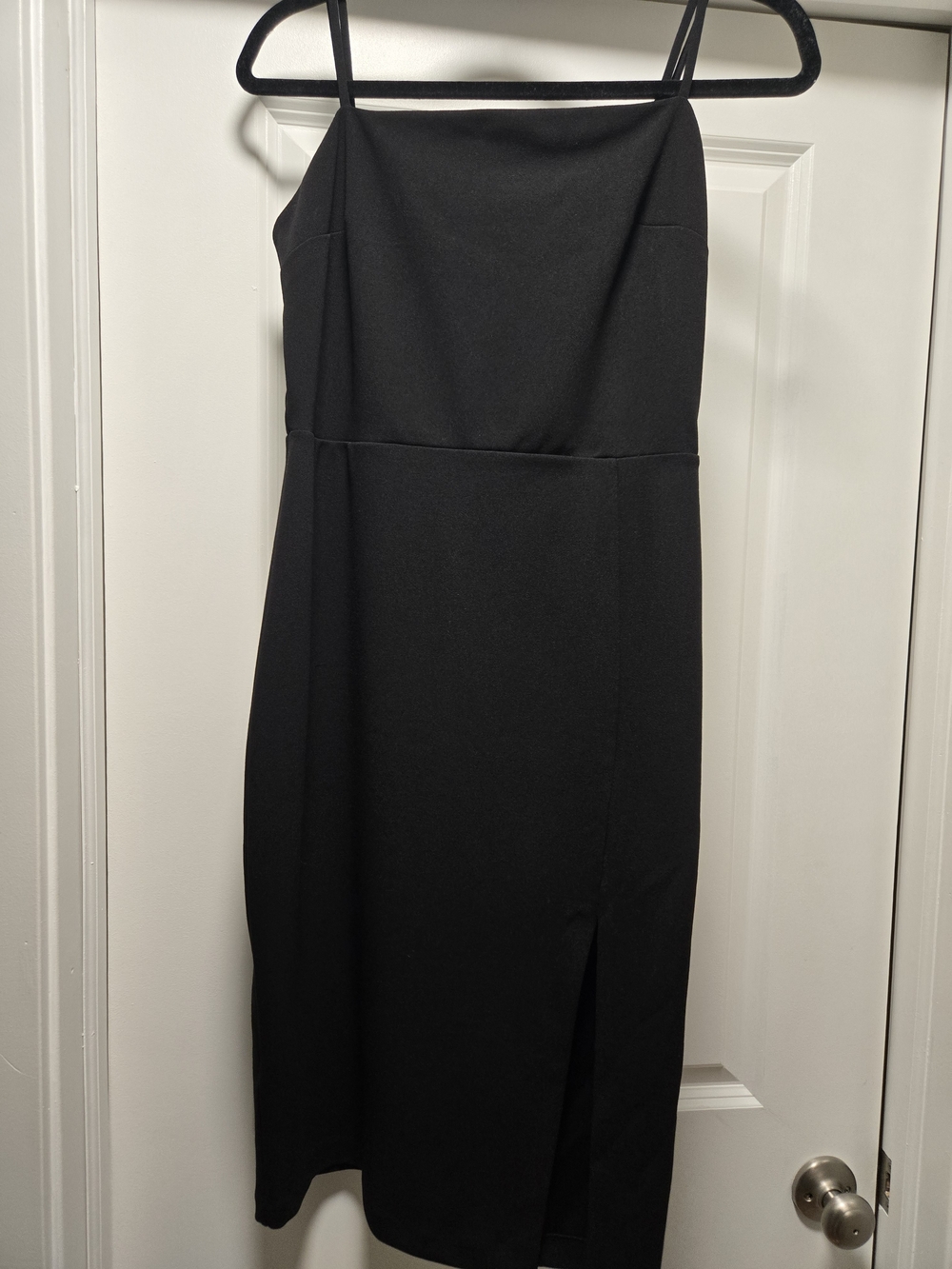 Express Black Spaghetti-Strap Midi Dress